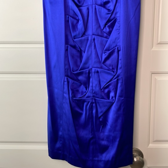 Nicole Miller NWT royal blue 8 strapless rouched cocktail dress - Picture 3 of 11